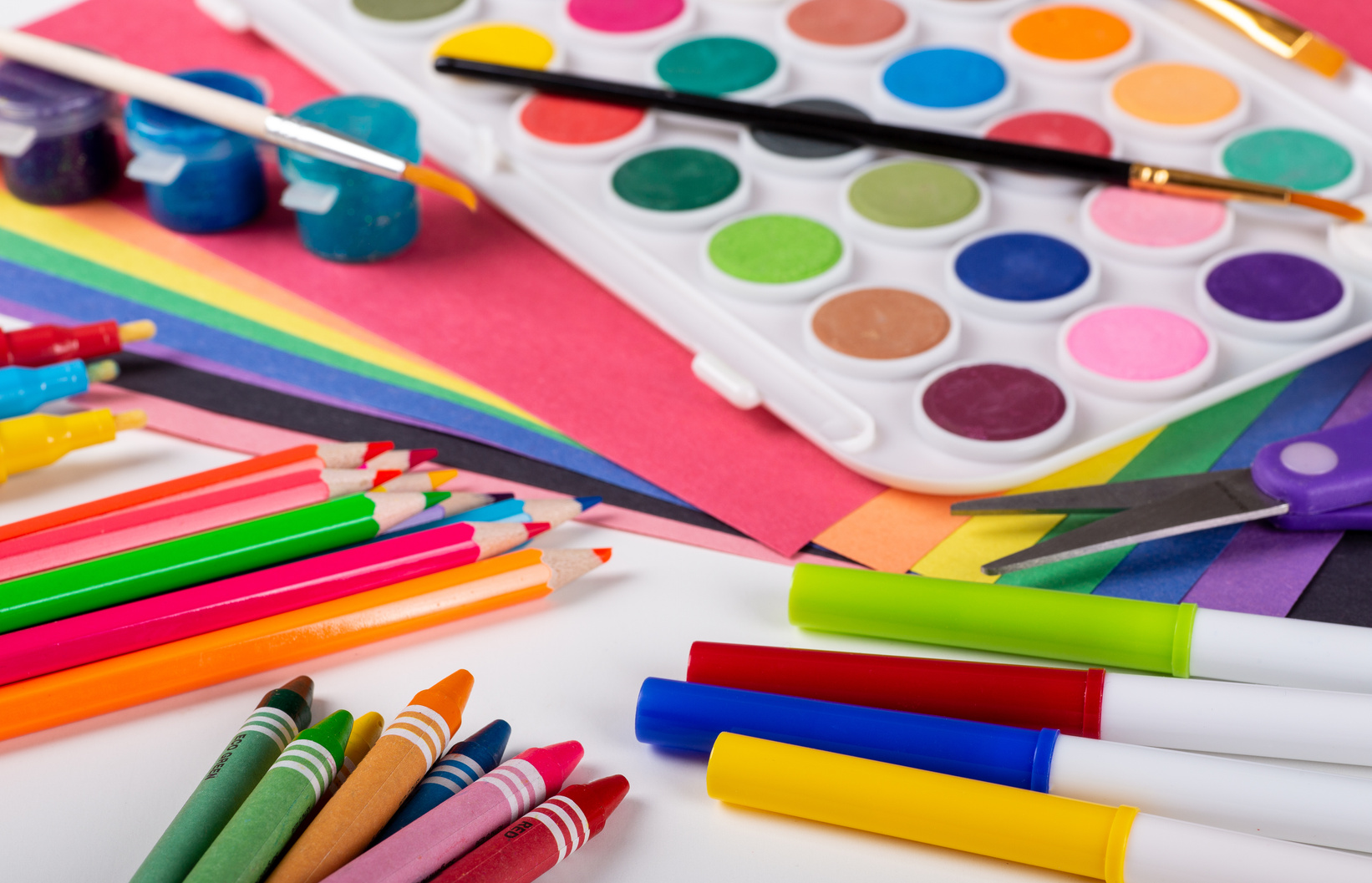 Assortment of School Art Supplies